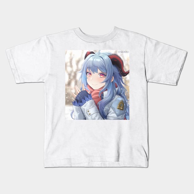 Casual Winter Ganyu Kids T-Shirt by SUONIKO